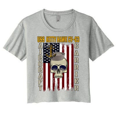 Uss Kitty Hawk Cvmeaningful Gift63 Veterans Day Dad Son Grandpa Great Gift Women's Crop Top Tee