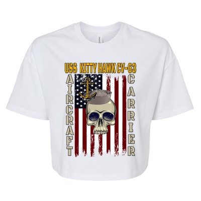 Uss Kitty Hawk Cvmeaningful Gift63 Veterans Day Dad Son Grandpa Great Gift Bella+Canvas Jersey Crop Tee