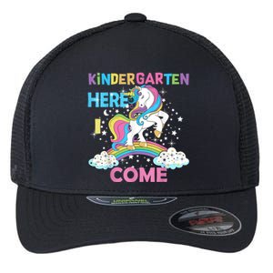 Unicorn Kindergarten Here I Come School Kindergarten Girl Flexfit Unipanel Trucker Cap