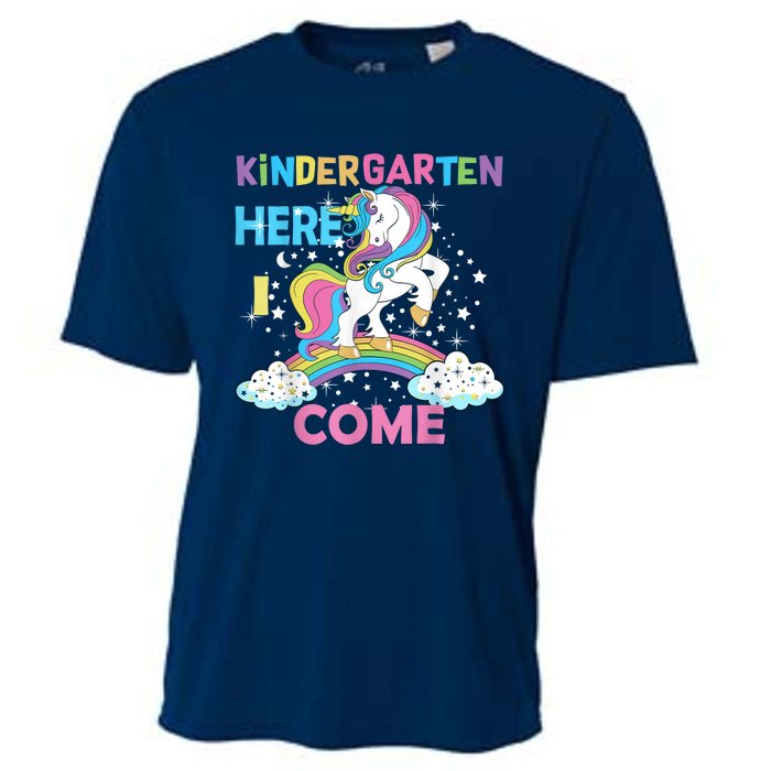 Unicorn Kindergarten Here I Come School Kindergarten Girl Cooling Performance Crew T-Shirt