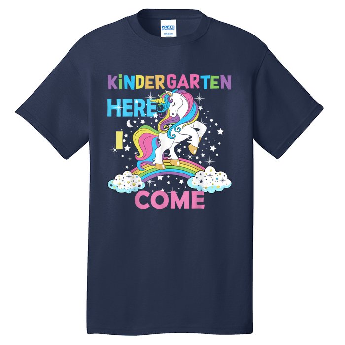 Unicorn Kindergarten Here I Come School Kindergarten Girl Tall T-Shirt