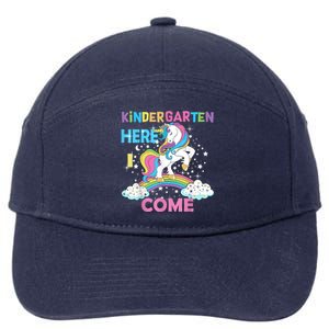 Unicorn Kindergarten Here I Come School Kindergarten Girl 7-Panel Snapback Hat