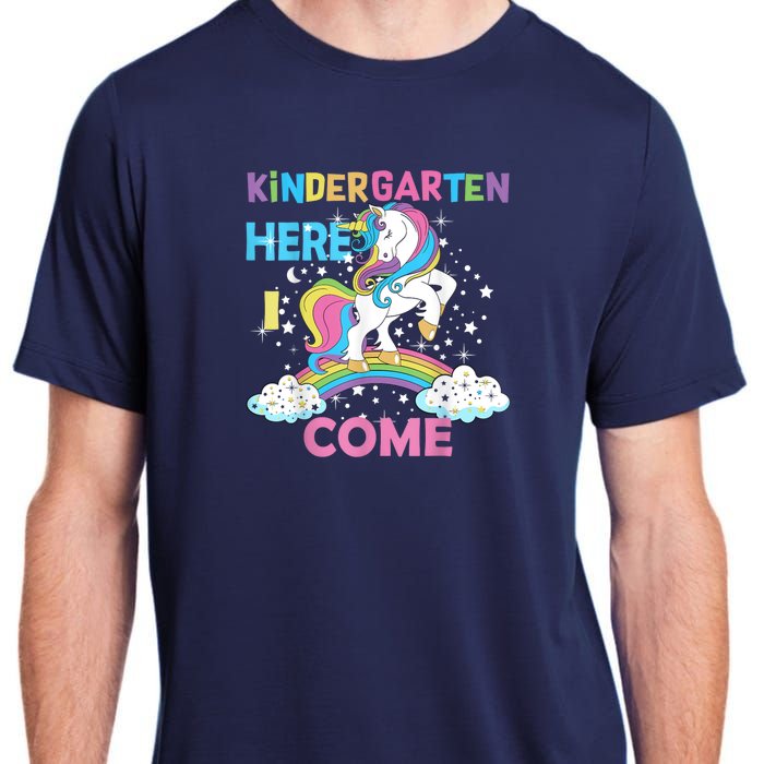 Unicorn Kindergarten Here I Come School Kindergarten Girl Adult ChromaSoft Performance T-Shirt