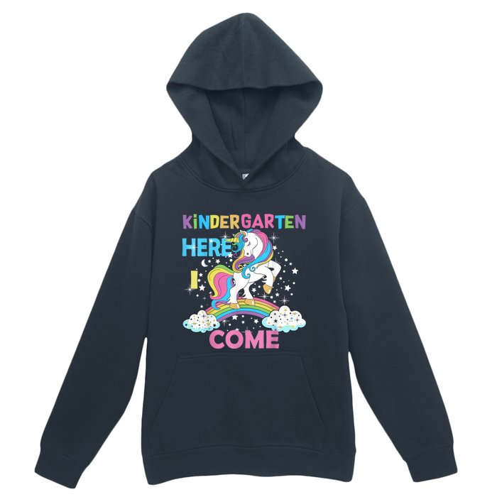 Unicorn Kindergarten Here I Come School Kindergarten Girl Urban Pullover Hoodie