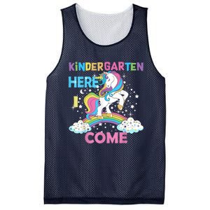 Unicorn Kindergarten Here I Come School Kindergarten Girl Mesh Reversible Basketball Jersey Tank