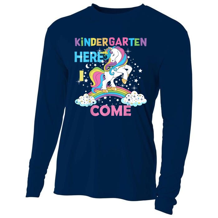 Unicorn Kindergarten Here I Come School Kindergarten Girl Cooling Performance Long Sleeve Crew