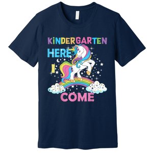 Unicorn Kindergarten Here I Come School Kindergarten Girl Premium T-Shirt