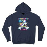 Unicorn Kindergarten Here I Come School Kindergarten Girl Tall Hoodie