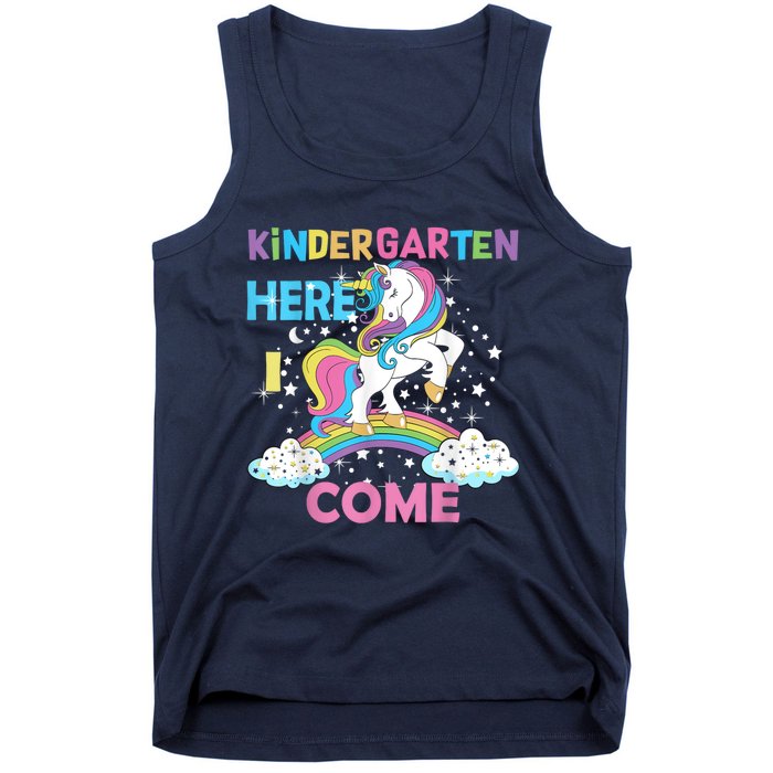 Unicorn Kindergarten Here I Come School Kindergarten Girl Tank Top