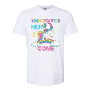 Unicorn Kindergarten Here I Come School Kindergarten Girl Softstyle CVC T-Shirt