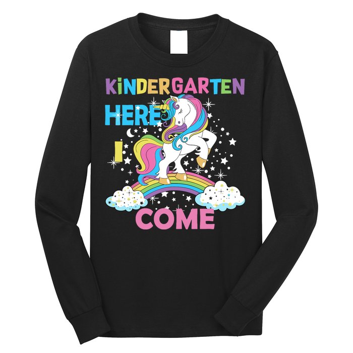 Unicorn Kindergarten Here I come School Kindergarten Girl Long Sleeve Shirt