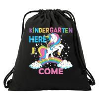 Unicorn Kindergarten Here I come School Kindergarten Girl Drawstring Bag