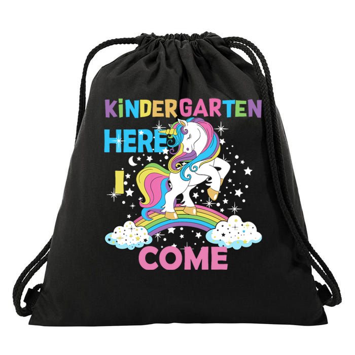 Unicorn Kindergarten Here I come School Kindergarten Girl Drawstring Bag