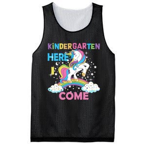 Unicorn Kindergarten Here I come School Kindergarten Girl Mesh Reversible Basketball Jersey Tank