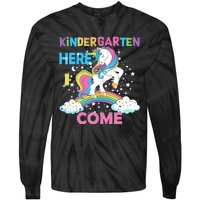 Unicorn Kindergarten Here I come School Kindergarten Girl Tie-Dye Long Sleeve Shirt