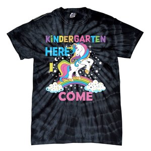 Unicorn Kindergarten Here I come School Kindergarten Girl Tie-Dye T-Shirt