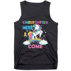 Unicorn Kindergarten Here I come School Kindergarten Girl Tank Top