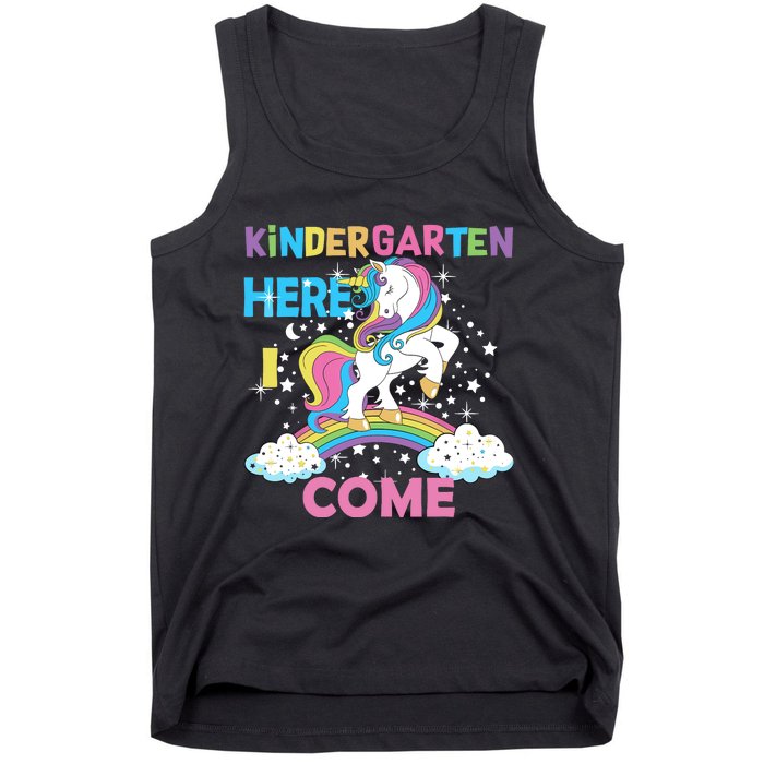 Unicorn Kindergarten Here I come School Kindergarten Girl Tank Top