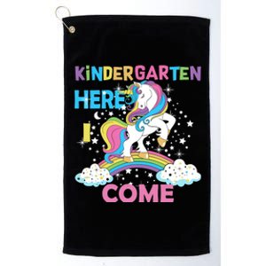 Unicorn Kindergarten Here I come School Kindergarten Girl Platinum Collection Golf Towel