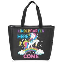 Unicorn Kindergarten Here I come School Kindergarten Girl Zip Tote Bag