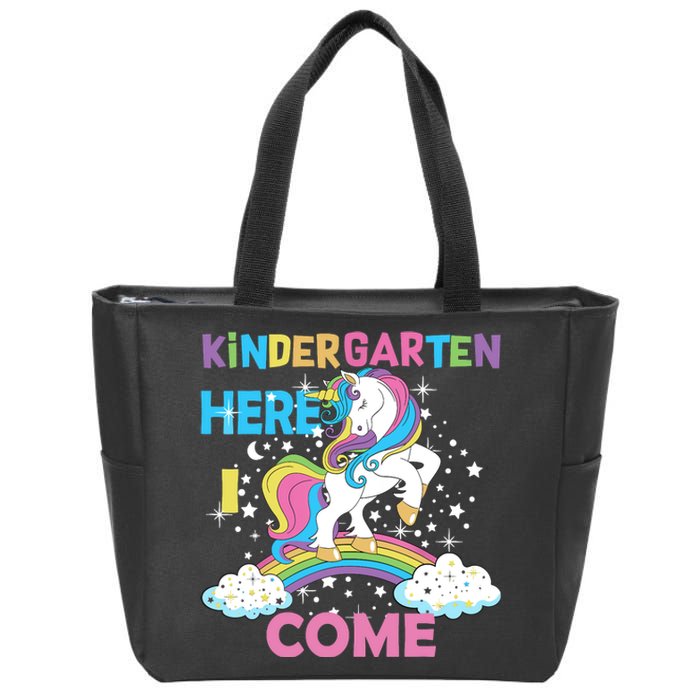 Unicorn Kindergarten Here I come School Kindergarten Girl Zip Tote Bag