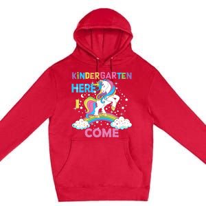 Unicorn Kindergarten Here I come School Kindergarten Girl Premium Pullover Hoodie