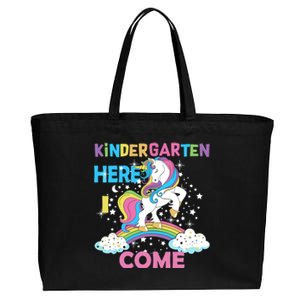 Unicorn Kindergarten Here I come School Kindergarten Girl Cotton Canvas Jumbo Tote