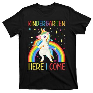 Unicorn Kindergarten Here I Come School Girl Back To School T-Shirt