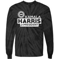 Uaw Kamala Harris For President Tie-Dye Long Sleeve Shirt