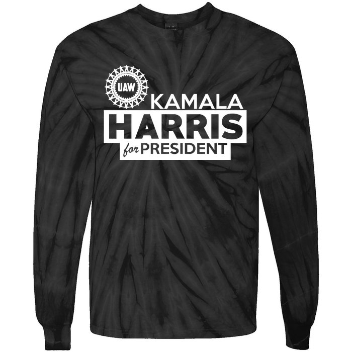 Uaw Kamala Harris For President Tie-Dye Long Sleeve Shirt