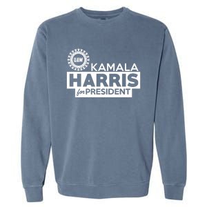 Uaw Kamala Harris For President Garment-Dyed Sweatshirt