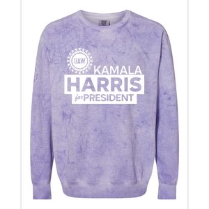 Uaw Kamala Harris For President 2024 Colorblast Crewneck Sweatshirt