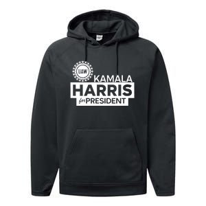 Uaw Kamala Harris For President 2024 Performance Fleece Hoodie