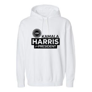 Uaw Kamala Harris For President 2024 Garment-Dyed Fleece Hoodie