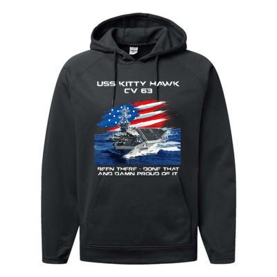 USS Kitty Hawk CV 63 Aircraft Carrier Veteran USA Flag Xmas Performance Fleece Hoodie