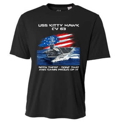 USS Kitty Hawk CV 63 Aircraft Carrier Veteran USA Flag Xmas Cooling Performance Crew T-Shirt