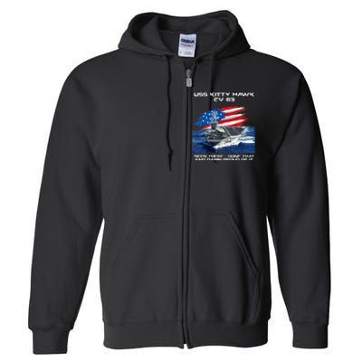 USS Kitty Hawk CV 63 Aircraft Carrier Veteran USA Flag Xmas Full Zip Hoodie