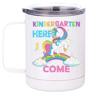 Unicorn Kindergarten Here I Come School Kindergarten 12 oz Stainless Steel Tumbler Cup