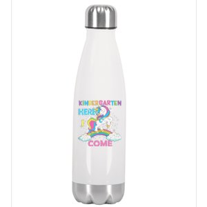 Unicorn Kindergarten Here I Come School Kindergarten Stainless Steel Insulated Water Bottle