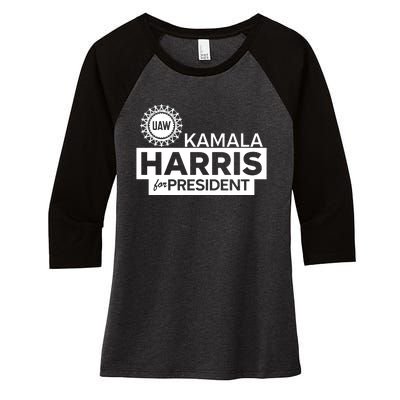 Uaw Kamala Harris For President Women's Tri-Blend 3/4-Sleeve Raglan Shirt