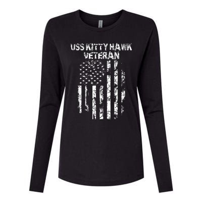 Uss Kitty Hawk Veteran Womens Cotton Relaxed Long Sleeve T-Shirt