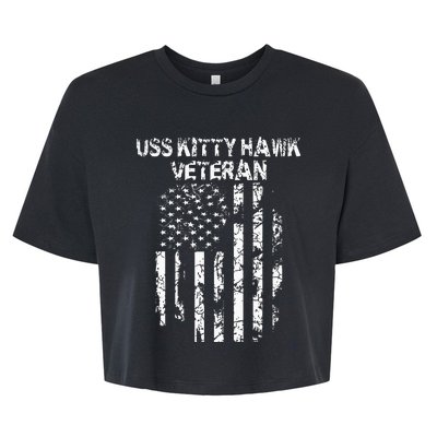 Uss Kitty Hawk Veteran Bella+Canvas Jersey Crop Tee