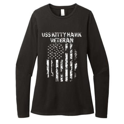 Uss Kitty Hawk Veteran Womens CVC Long Sleeve Shirt