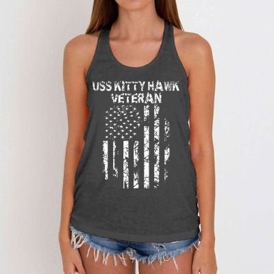 Uss Kitty Hawk Veteran Women's Knotted Racerback Tank