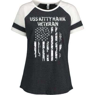 Uss Kitty Hawk Veteran Enza Ladies Jersey Colorblock Tee