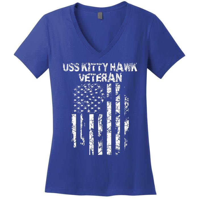 Uss Kitty Hawk Veteran Women's V-Neck T-Shirt