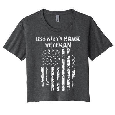 Uss Kitty Hawk Veteran Women's Crop Top Tee