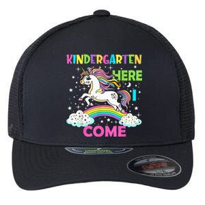 Unicorn Kindergarten Here I Come School Kindergarten Girl Flexfit Unipanel Trucker Cap