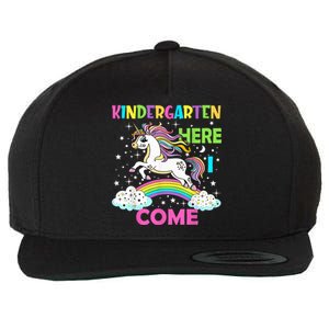 Unicorn Kindergarten Here I Come School Kindergarten Girl Wool Snapback Cap