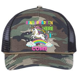 Unicorn Kindergarten Here I Come School Kindergarten Girl Retro Rope Trucker Hat Cap